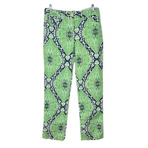 J. McLaughlin Green and Navy Patterned Pantsuit